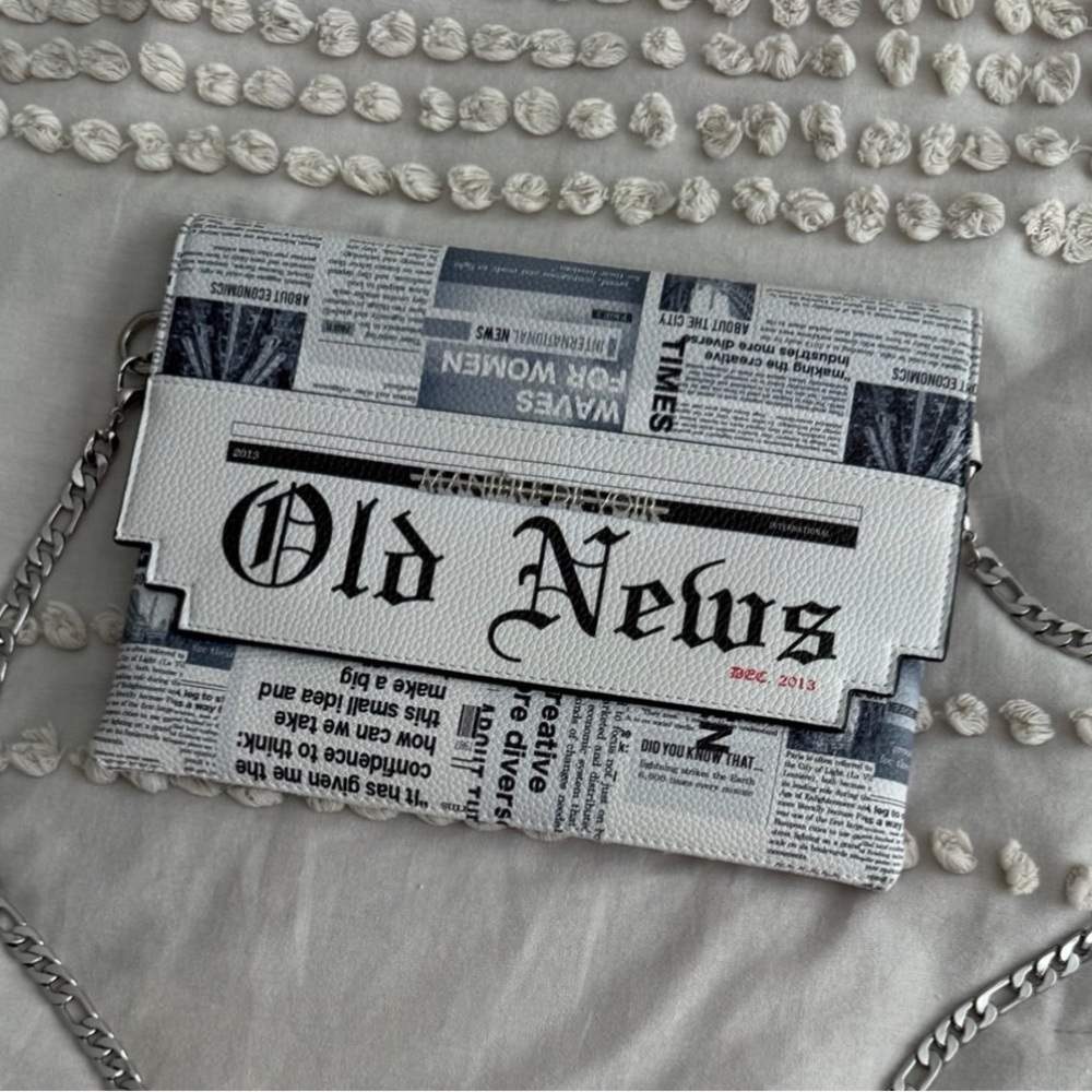 Old News Newspaper Print Crossbody Bag